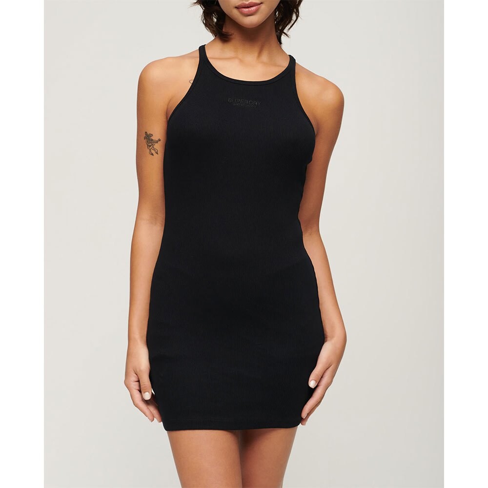

Платье Superdry Embroidered Rib Racer Sleeveless Short, черный