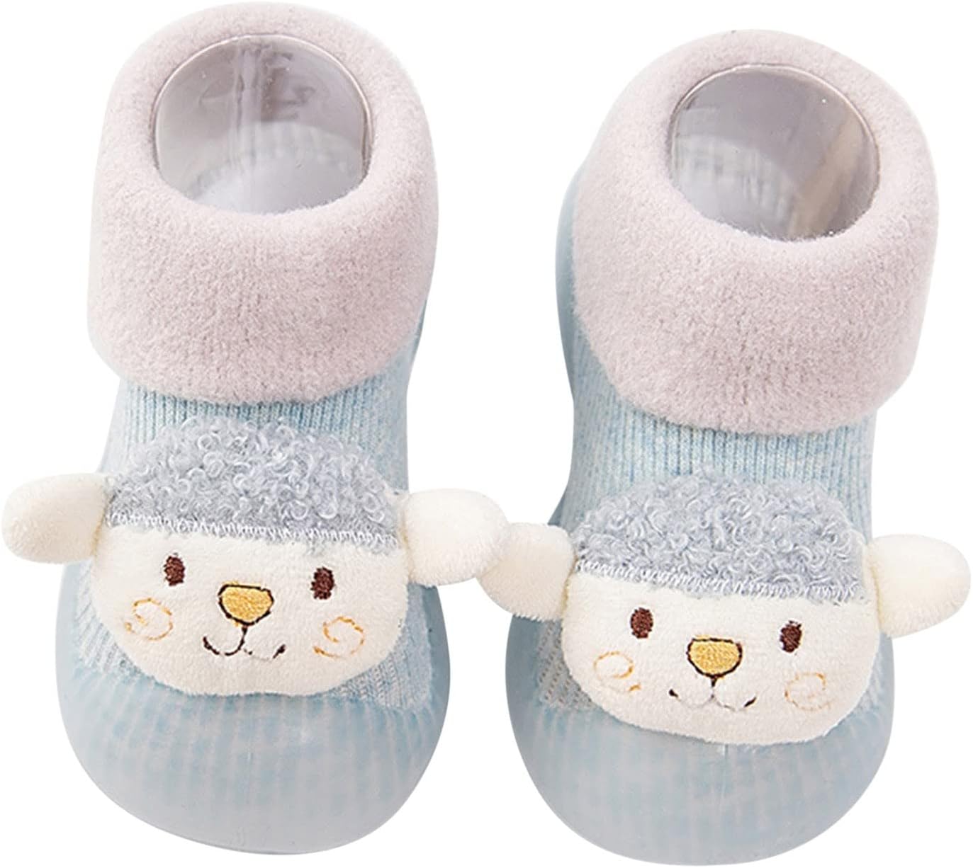 

Детские ботинки для малышей с животным принтом, милые флисовые ботинки с низким каблуком, нескользящие теплые ботильоны для первой зимней ходьбы Generic, B