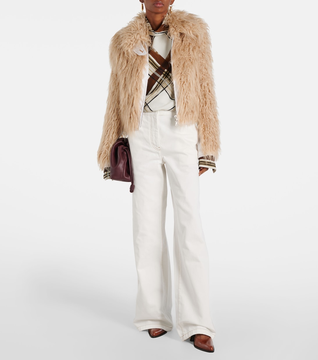 Прямые джинсы с высокой талией Dries Van Noten, белый — фото 2