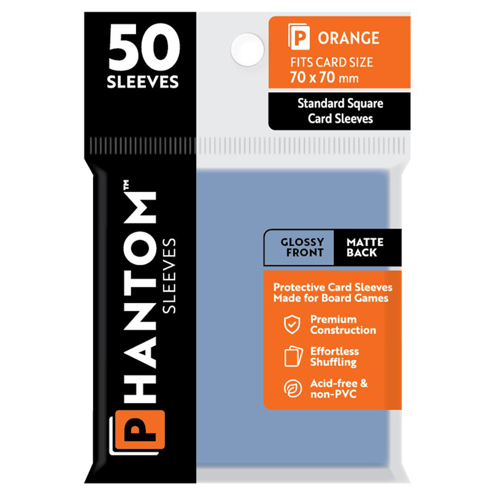 

Аксессуары Capstone Games Phantom Sleeves: Orange Size 70 x 70mm - Glossy/Matte (50)