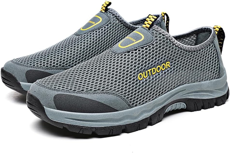 

Мужские лоферы Cubicbee с сетчатыми вставками, быстро сохнущие, для прогулок, легкие походные туфли, слипоны, дышащие повседневные обувь из сетки, противоскользящие модные балетки, кроссовки для вождения, серый