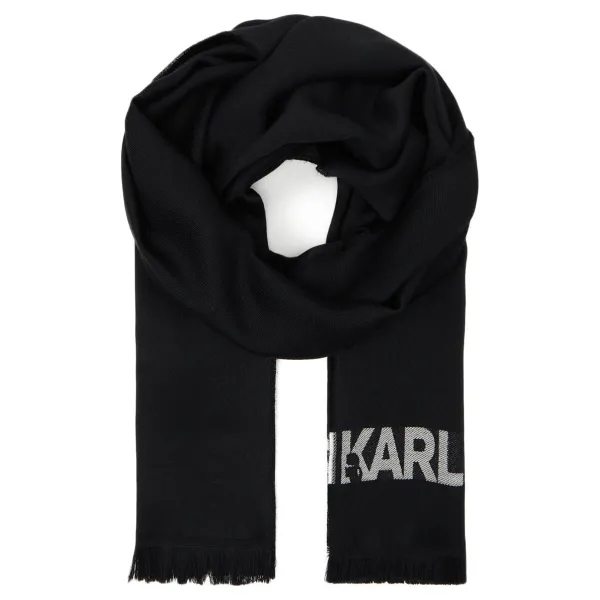 

Шарф с добавлением шерсти Karl Lagerfeld, черный