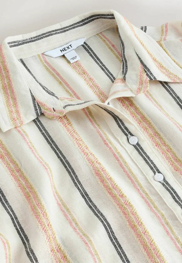 Блузка свободного кроя на пуговицах, укороченная Next, Peach Pink — фото 2