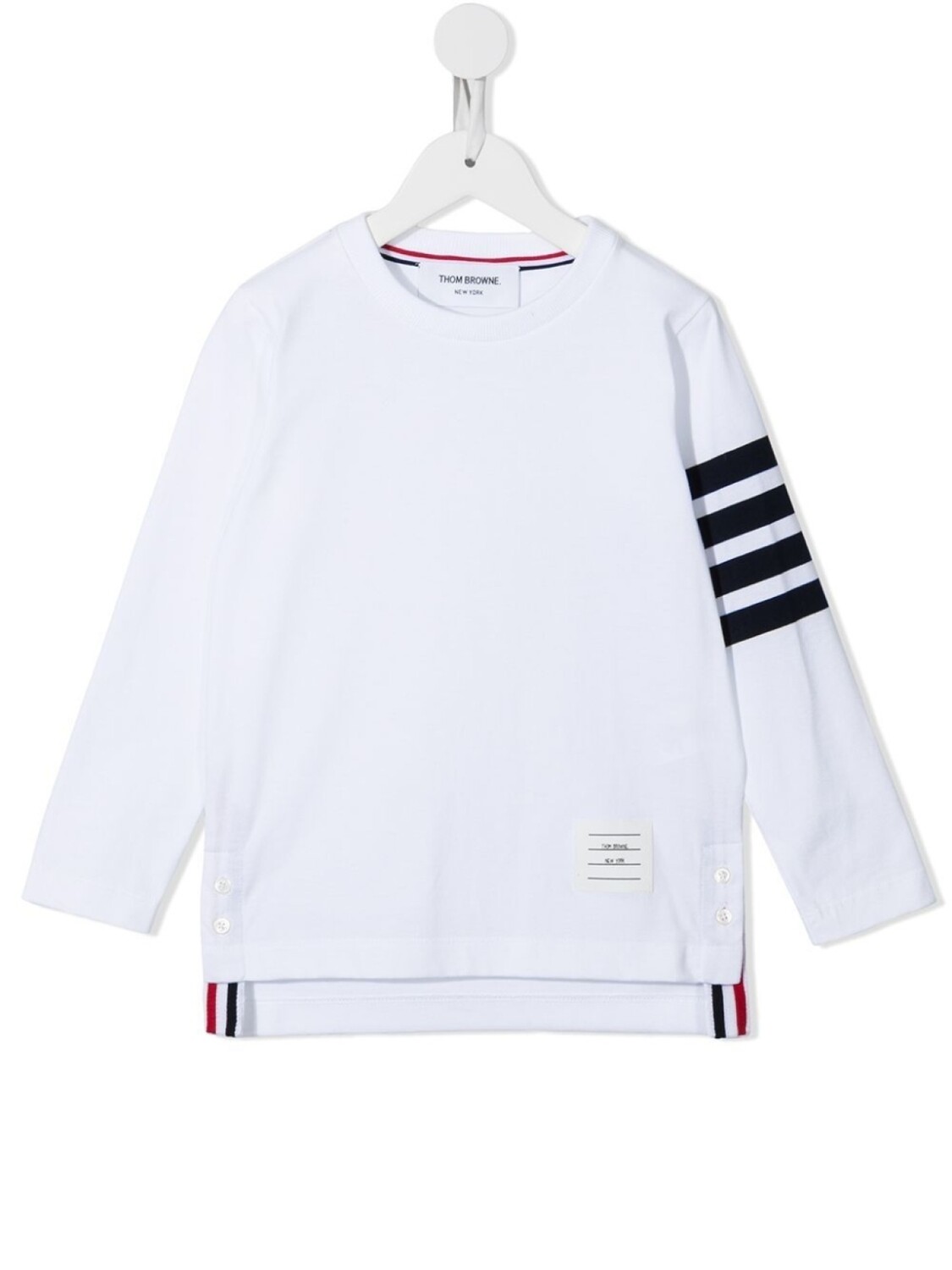 

Футболка с длинными рукавами и полосками 4-Bar Thom Browne Kids, белый