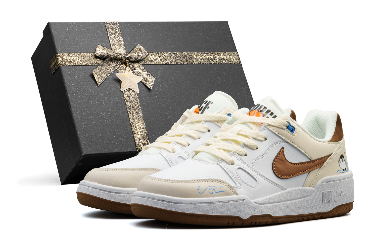 

Полноразмерные устойчивые к истиранию лоу-топ скейтборд кроссовки мужские beige brown Nike, бежевый коричневый