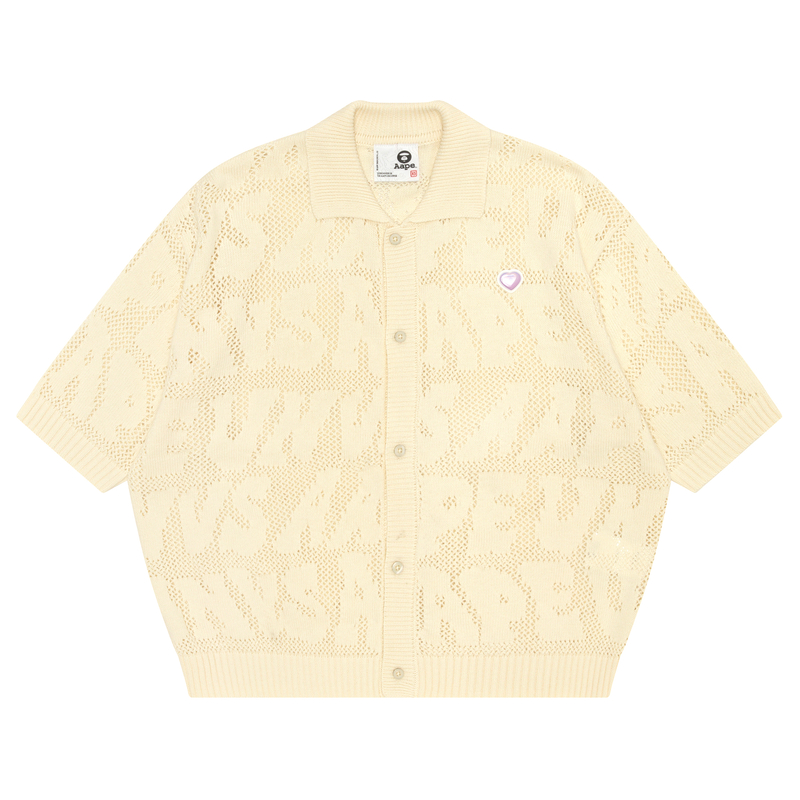 

Топ By *A Bathing APE Knitted Shirt Aape, Ecru Ivx