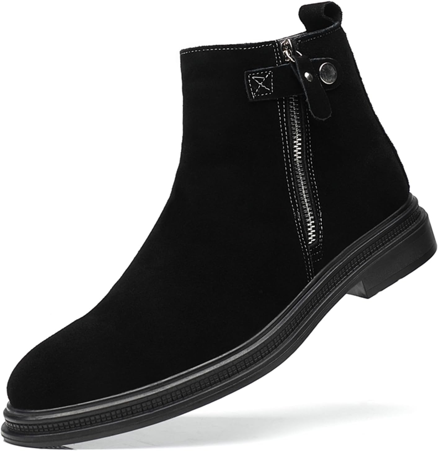 

Мужские классические модные ботинки челси на шнуровке, с молнией сбоку, кожаные, вечерние, оксфорд или чукка Abborora, черный