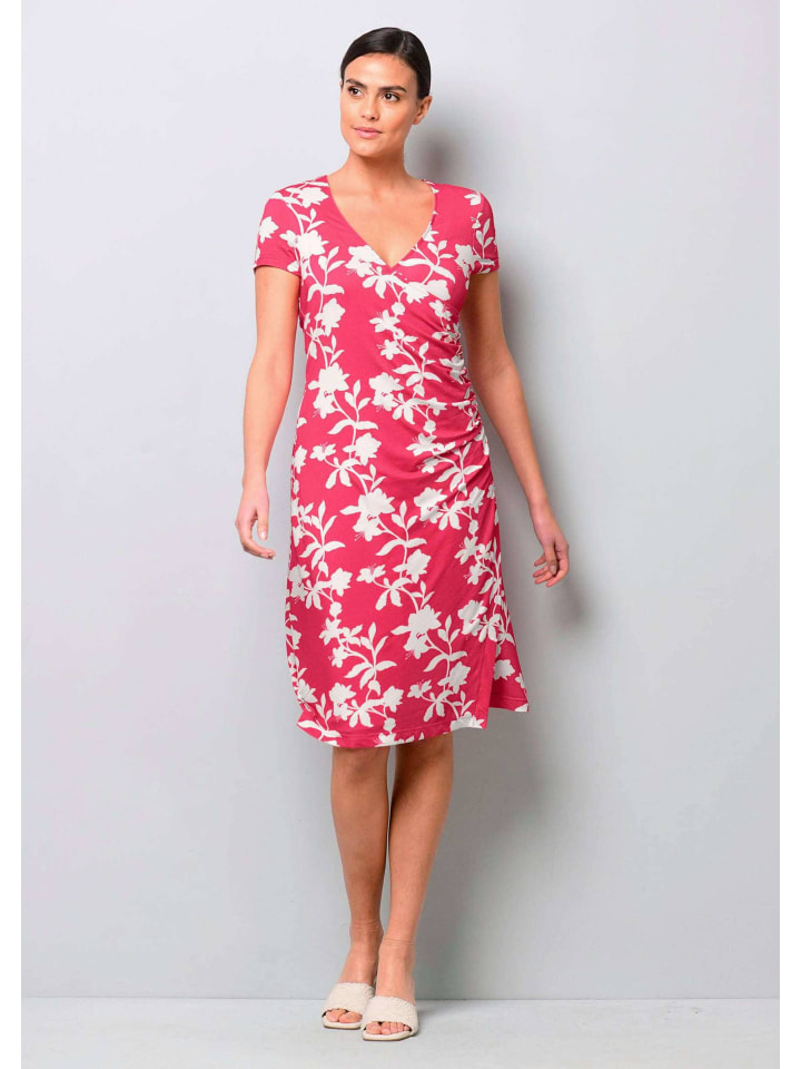 

Alba Moda Трикотажное платье с драпировкой розового цвета