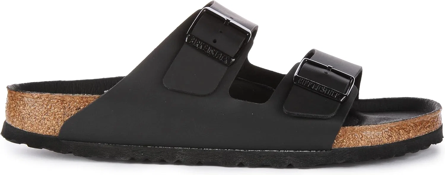 Сандалии унисекс Birkenstock Erwachsene Arizona Birko-Flor schmal, Black — фото 2