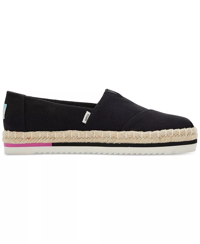 Женские эспадрильи Alpargata на платформе с закрытым носком TOMS, черный — фото 2