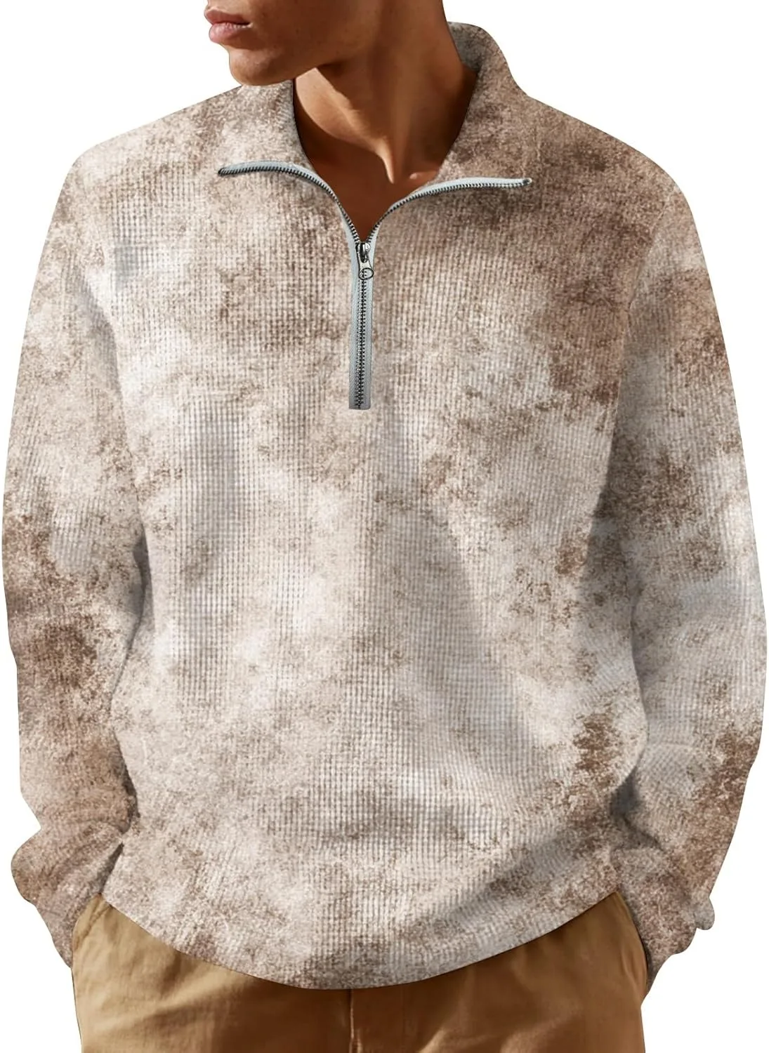 

Ymosrh мужская футболка поло с принтом тай-дай, длинный рукав, M-3XL