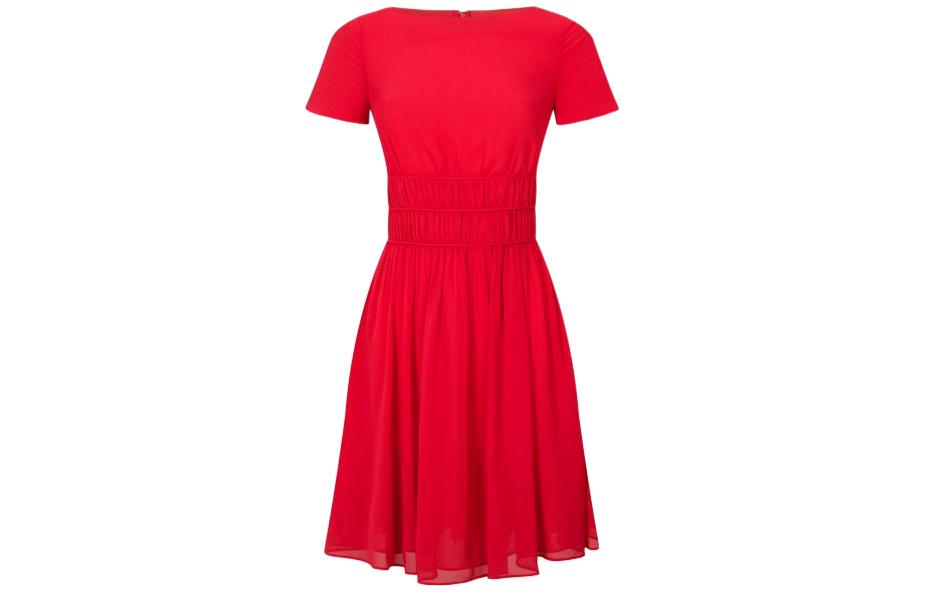 

Платье-трапеция с ребристой талией EMPORIO ARMANI, красный