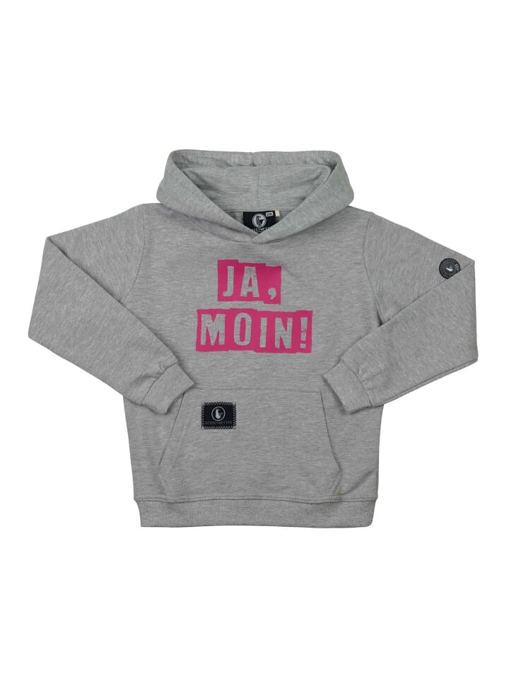 

Пуловер с капюшоном SCHIETWETTER Kinder Kapuzenpullover Ja Moin, цвет grey mel/neon pink