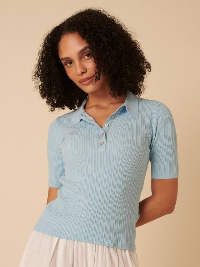 

Короткий рукав поло с воротником риб Nobody's Child, Light Blue