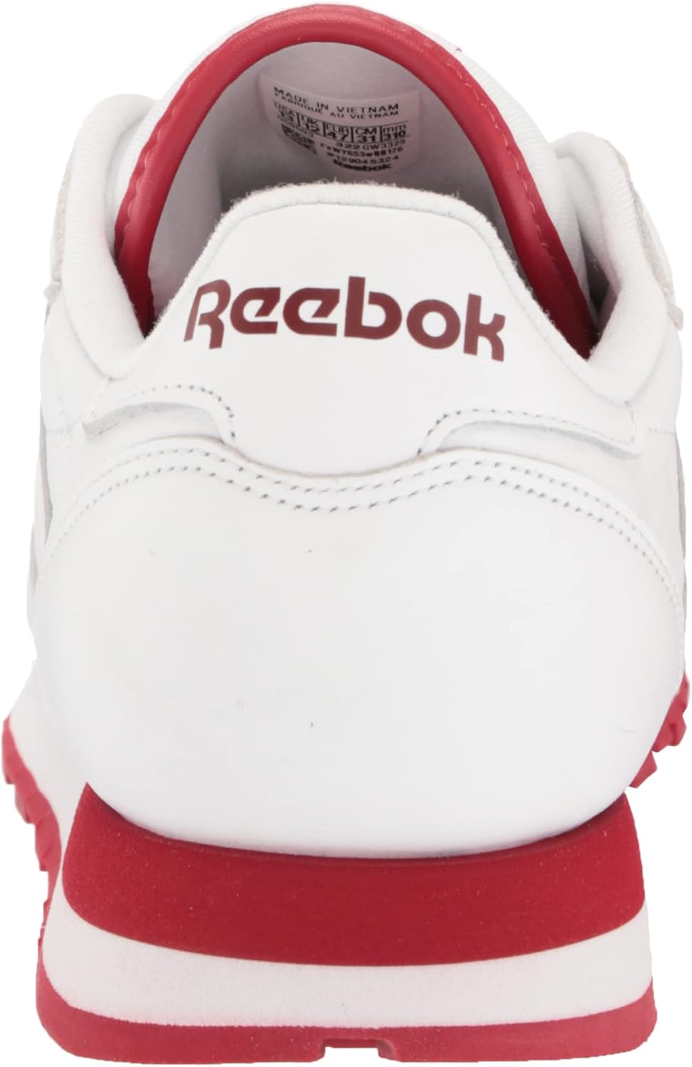 Классические кожаные кроссовки для взрослых, унисекс V1 Reebok, белый/красный — фото 3