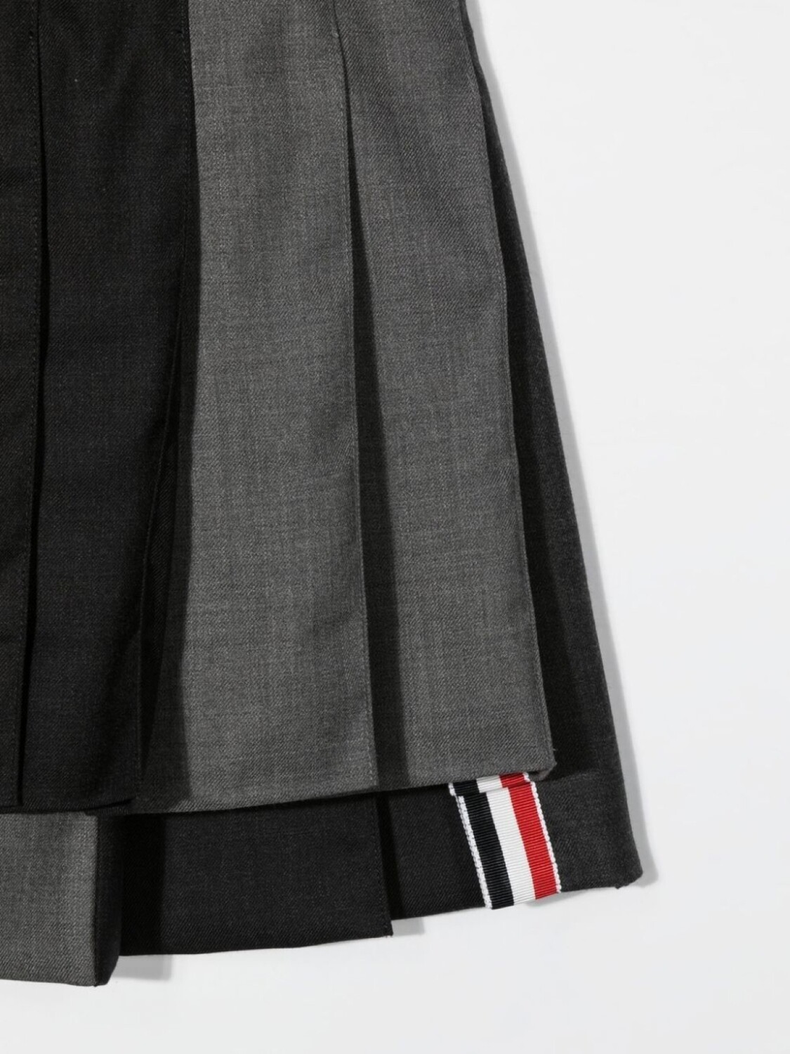 Юбка в стиле колор-блок со складками Thom Browne Kids, серый — фото 3