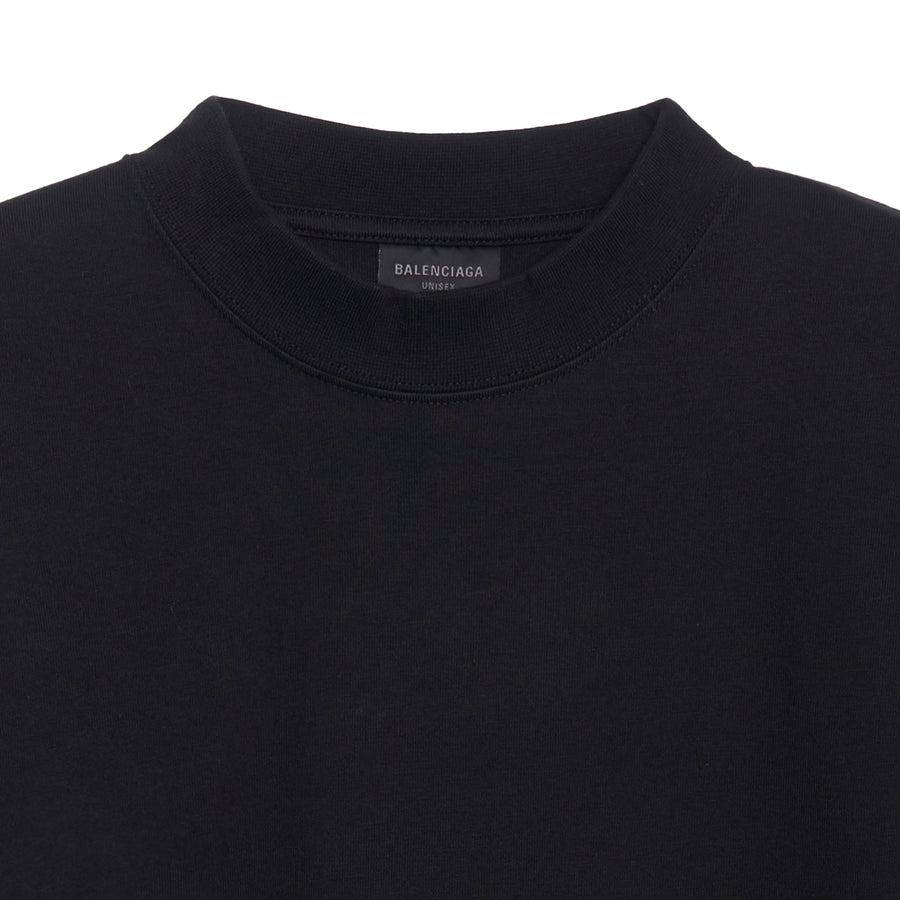 Футболка Balenciaga BB Paris Strass T-shirt Medium Fit 'Black Faded', черный — фото 4