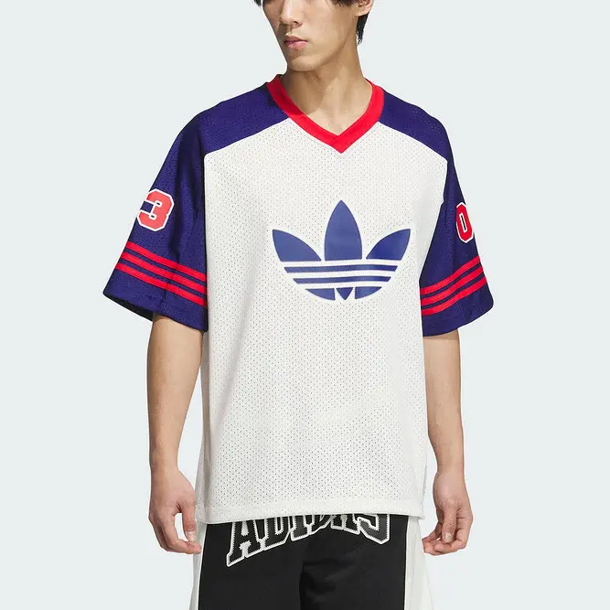 Футболка с логотипом, цвет белый, синий Adidas Originals, синий/белый — фото 2
