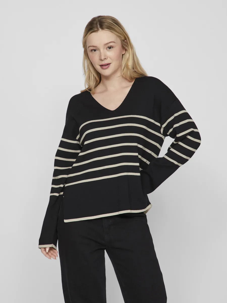 

Свитер Vila с V-образным вырезом "VIOSTRIA V-NECK L/S REV TOP-NOOS", серый