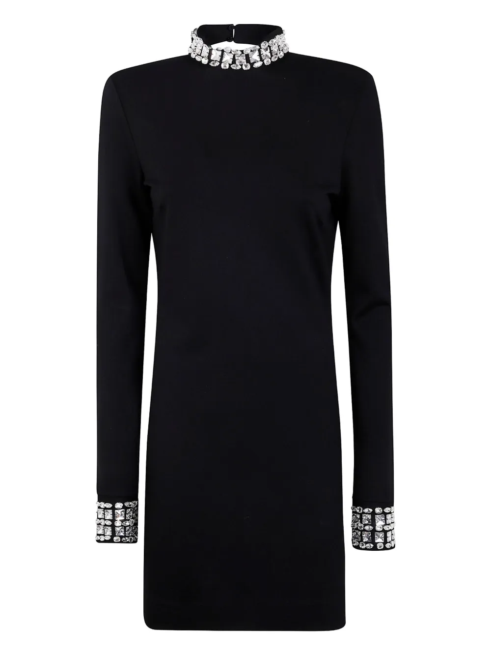 

Платье с высоким воротником и стразами Blugirl, черный