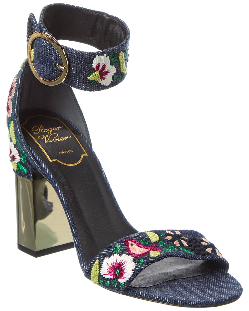 Roger Vivier Подиум Джинсовые Сандалии, синий