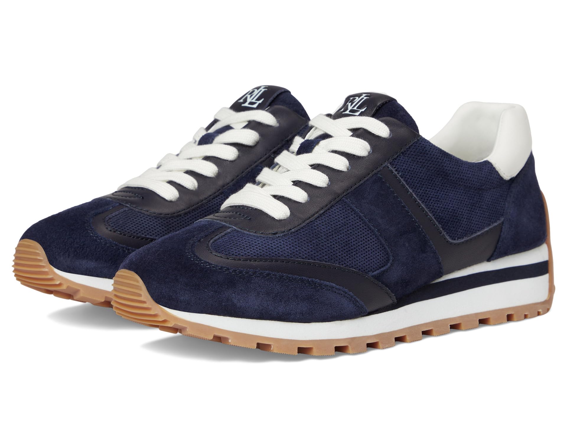 Кроссовки Lauren Ralph Lauren Dani Perforated Suede Sneakers, цвет Lauren Navy/Lauren Navy/Snow White