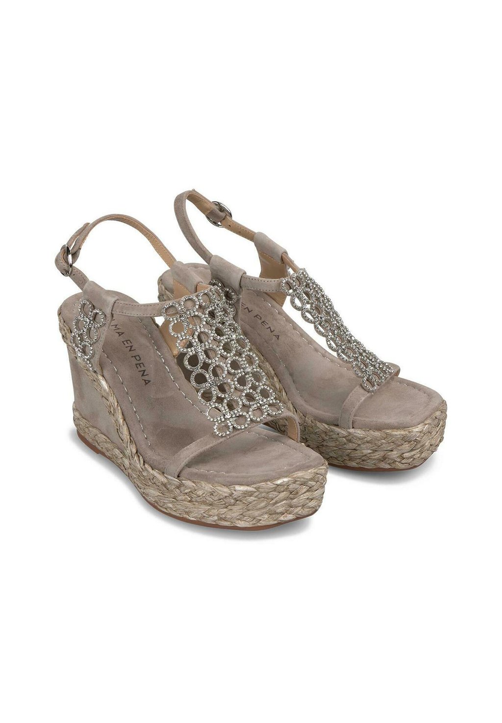 Босоножки на танкетке CIERRE CON HEBILLA - High heeled sandals Alma en Pena, серо-коричневый — фото 3