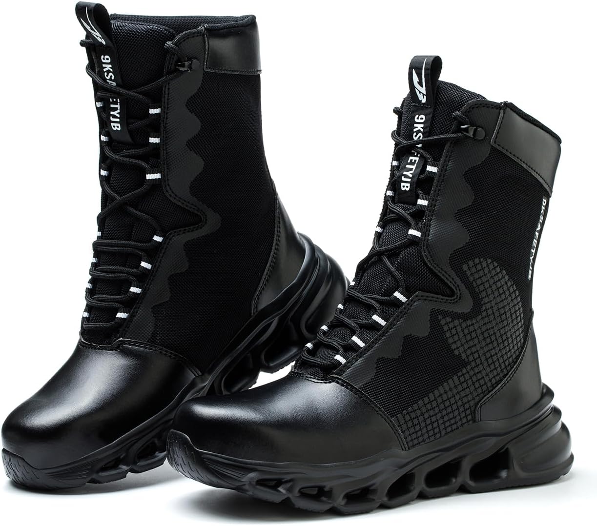 

Кожаные ботинки с металлическим носком для мужчин и женщин, легкие тактические ботинки, водонепроницаемая рабочая обувь, безопасная, дышащая, противоскользящая, боевые ботинки Generic, черный