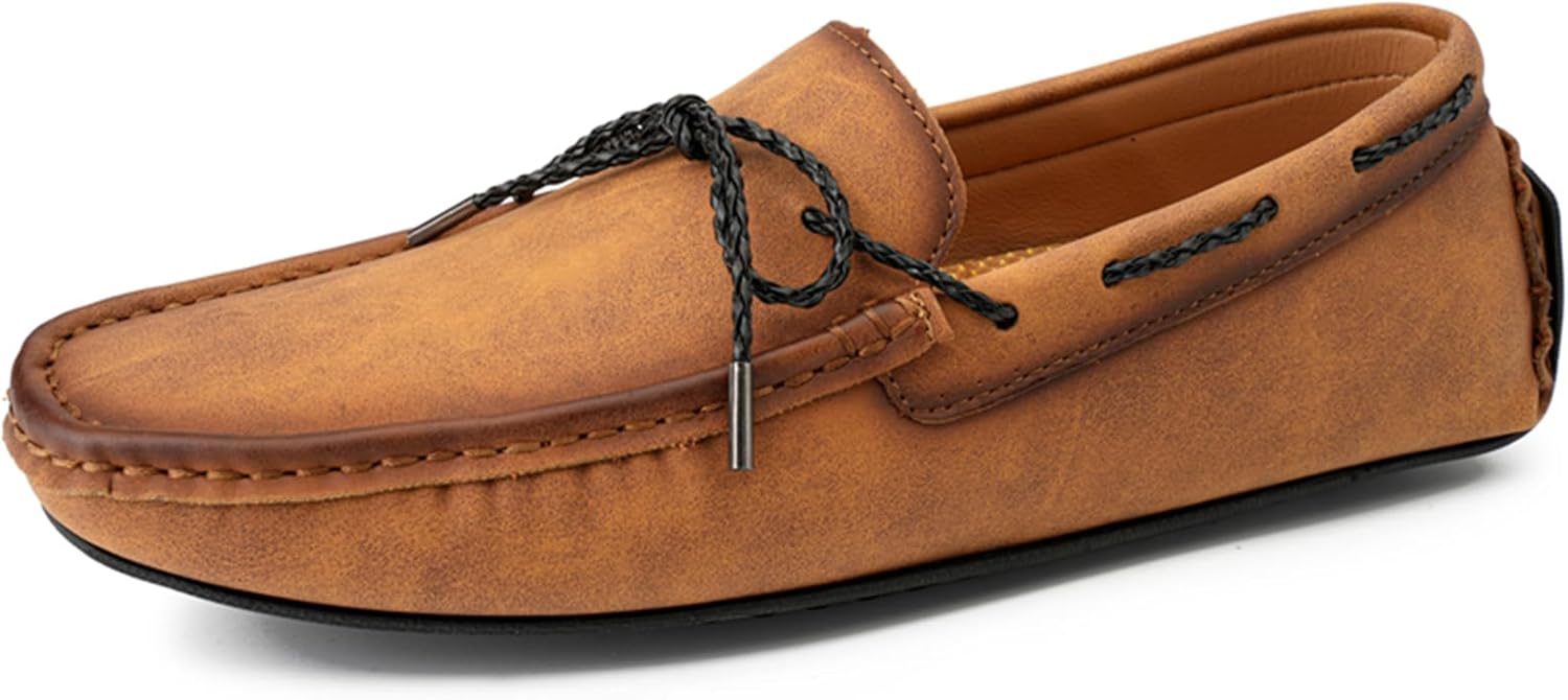 

Мужские мокасины из натуральной кожи, модные слипоны, повседневная обувь, удобные мягкие обувь для вождения для мужчин Abborora, светло-коричневый