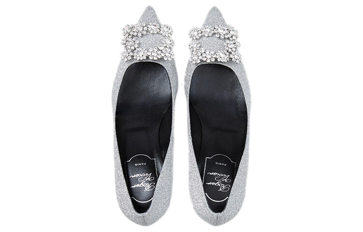 Высокие каблуки женские серебристые Roger Vivier — фото 4