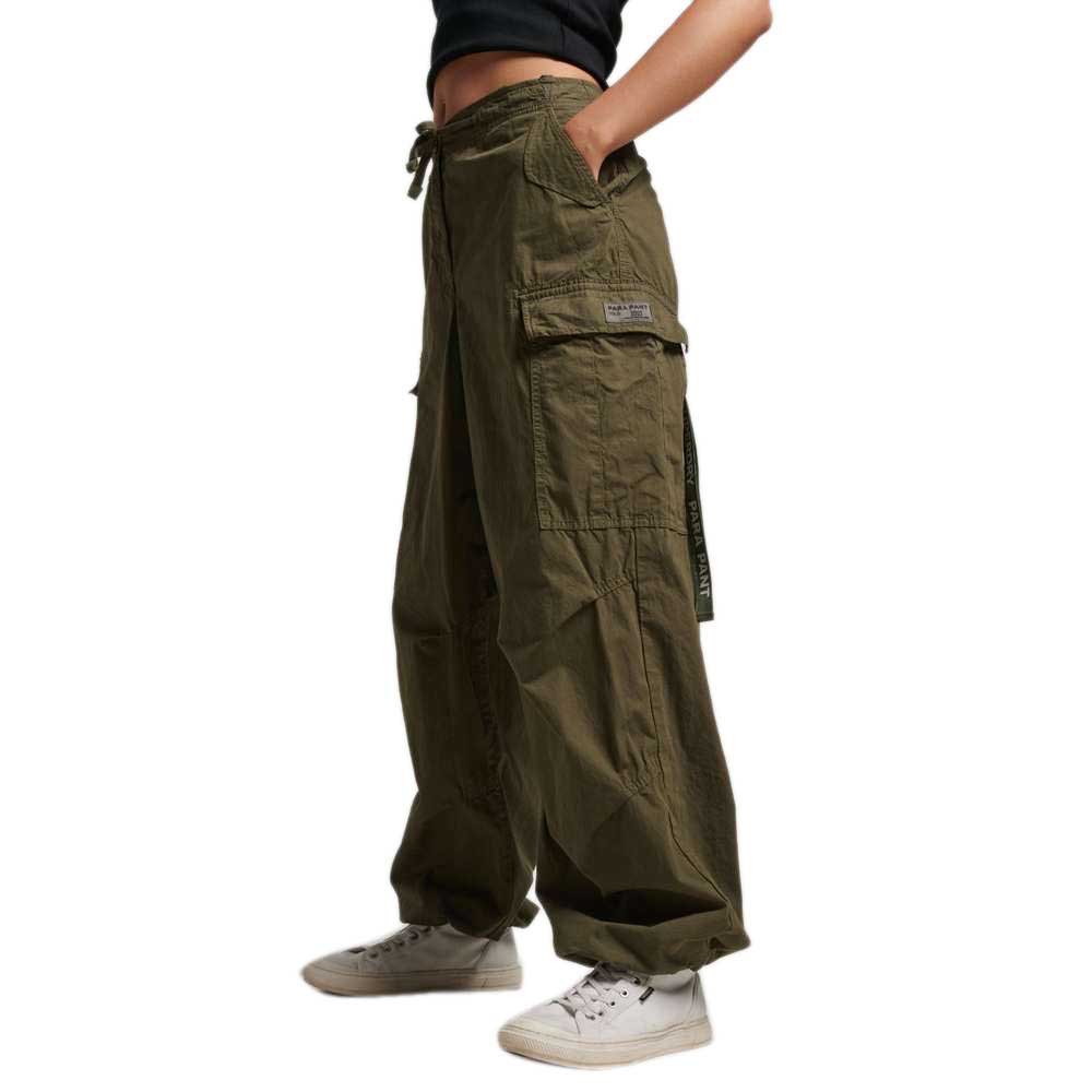 

Брюки Superdry Vintage Baggy Parachute Regular Waist Cargo, зеленый