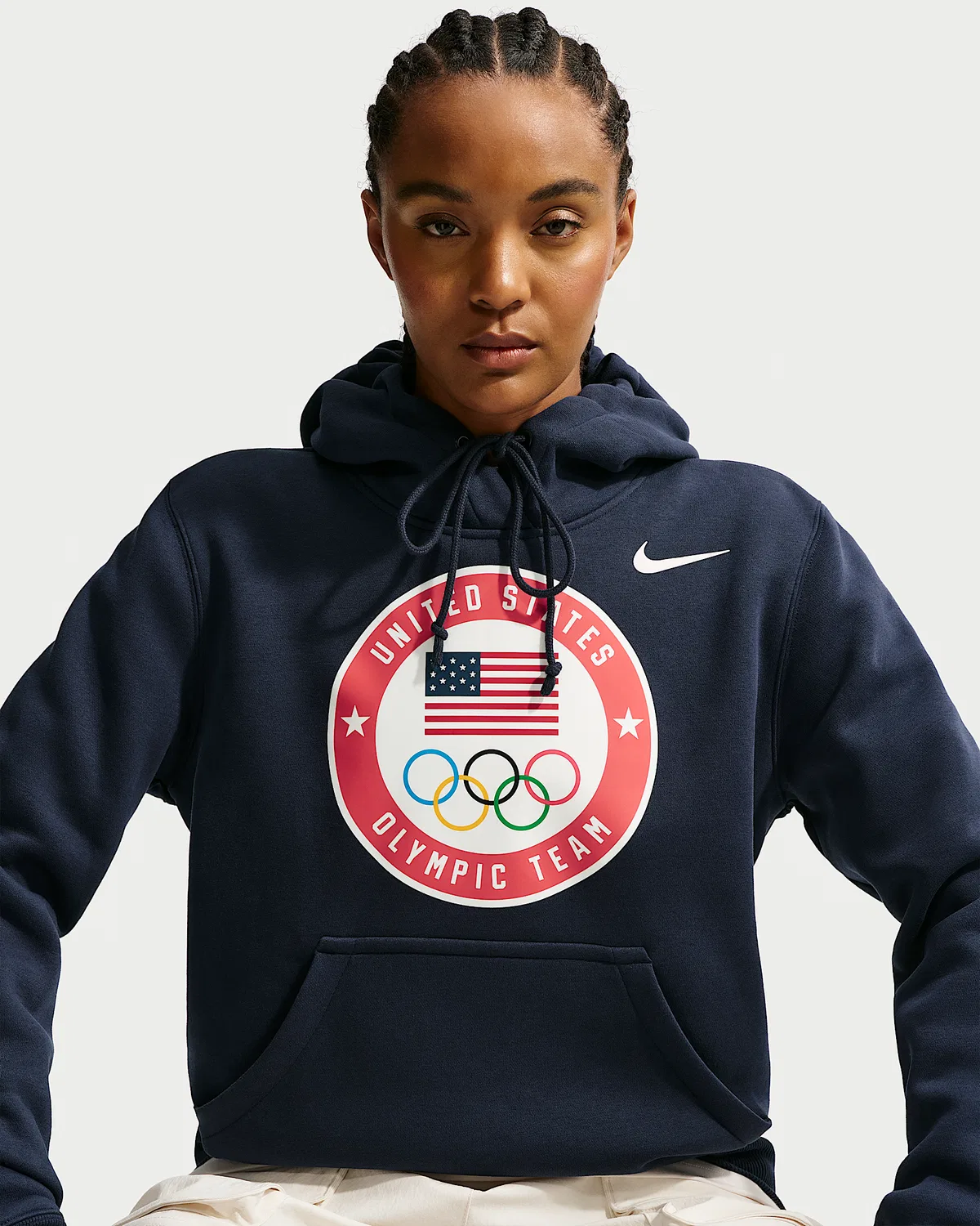 Женская флисовая худи Nike United States Olympic Team Phoenix Fleece, Obsidian/Obsidian — фото 3
