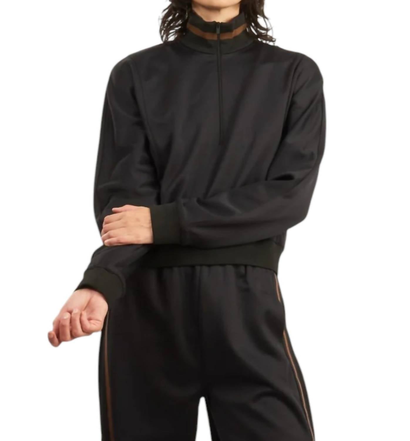 

Укороченная толстовка Active Knit черного цвета Tibi