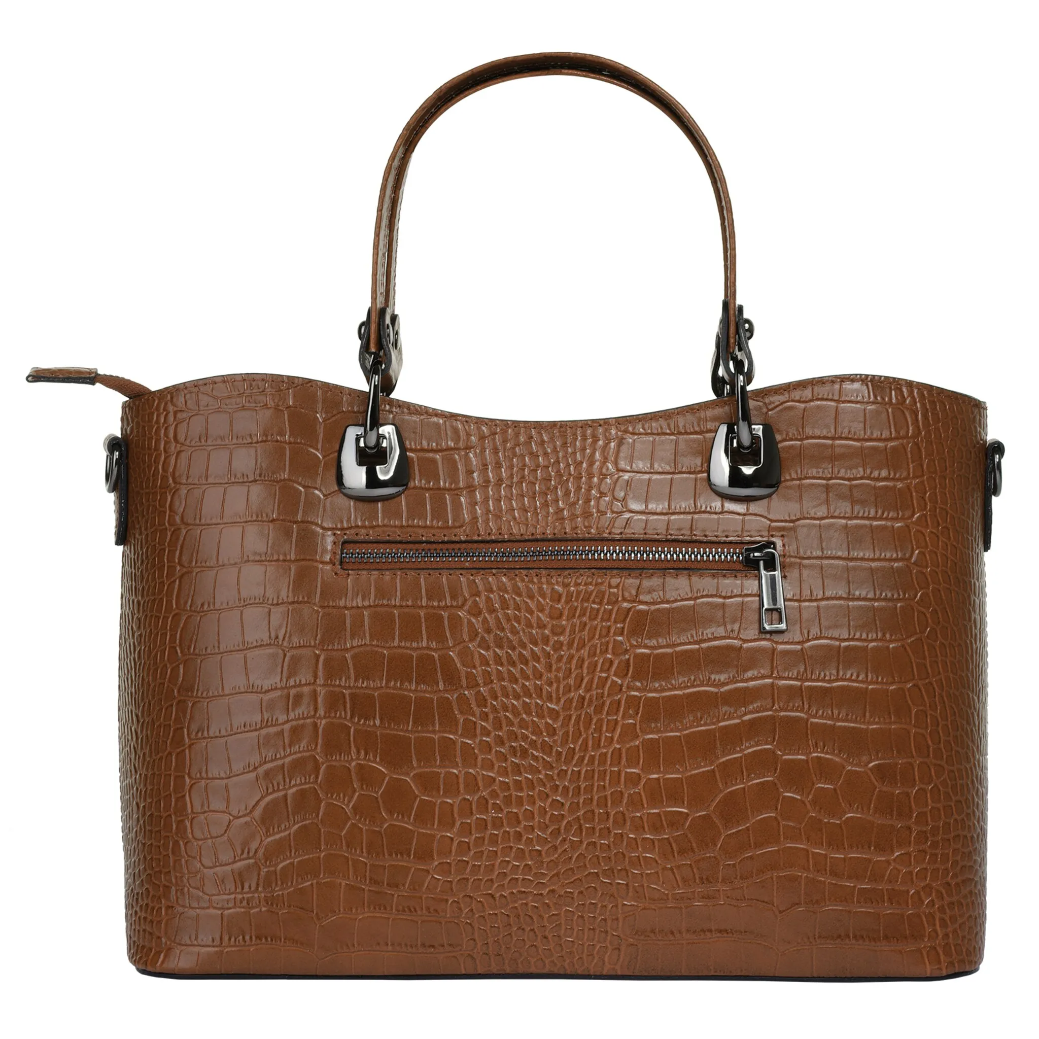 

Сумка с ручкой Cluty, натуральная кожа, производство Италия, цвет Cognac