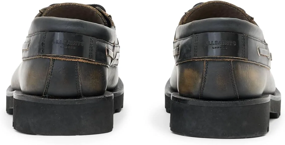Мужская лодочная обувь AllSaints, черный/коричневый — фото 3