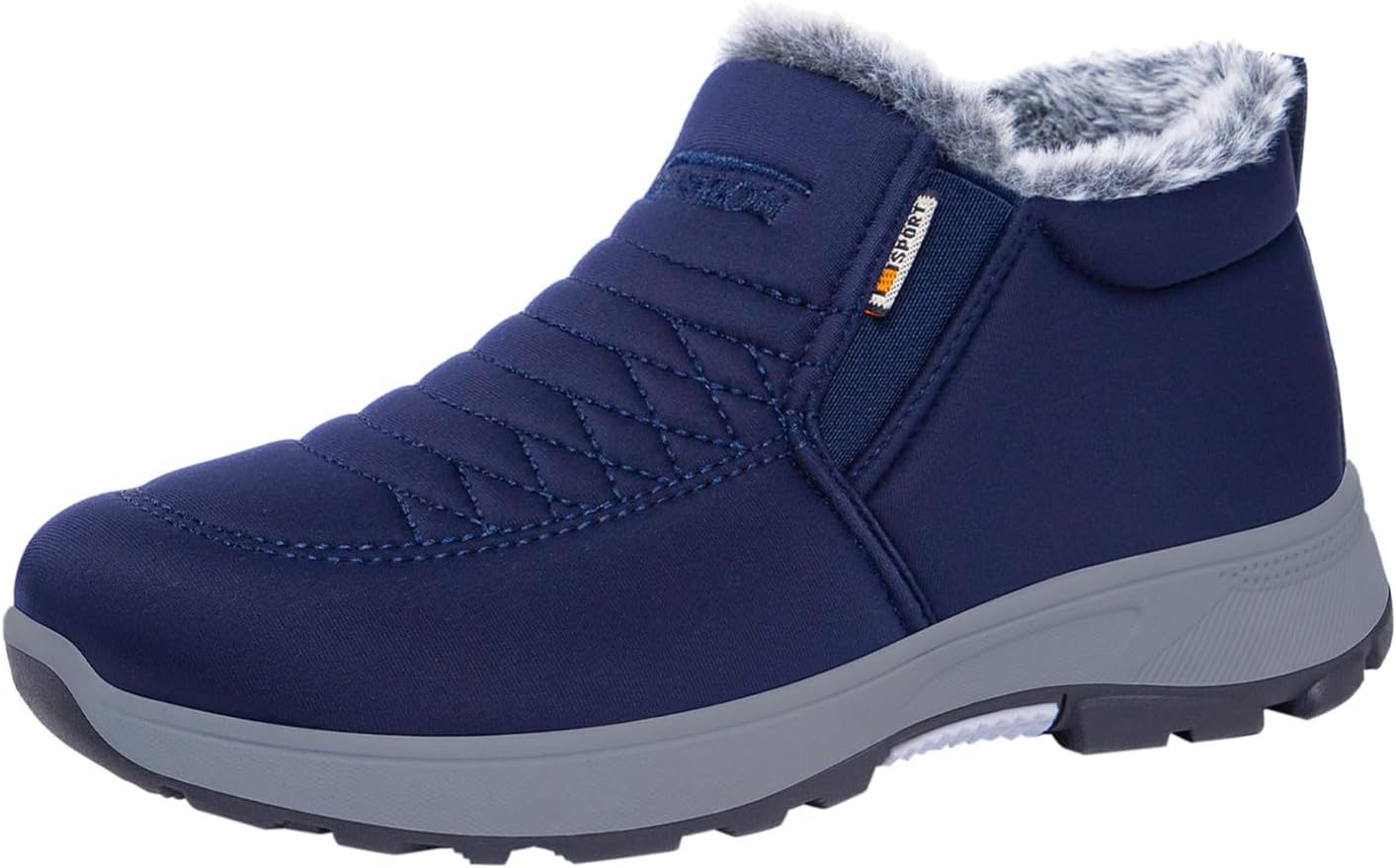 

Ботинки для женщин и мужчин на зиму с удобным теплым мехом, короткие ботинки для улицы, водонепроницаемые ботильоны на каждый день Generic, синий