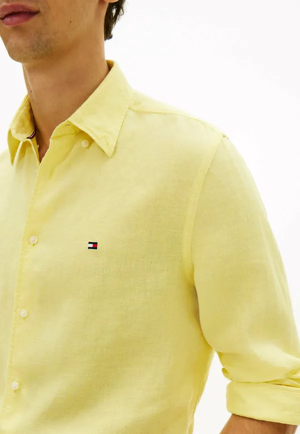 Рубашка прямого кроя из чистого выстиранного материала. Tommy Hilfiger, Citronella — фото 3
