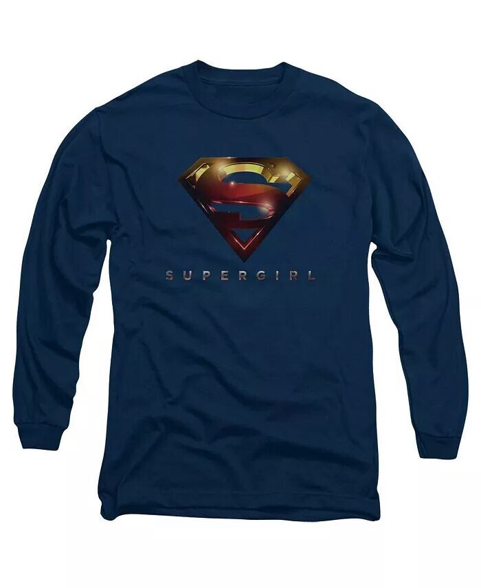 

Мужская футболка с длинным рукавом и логотипом Glare для взрослых Supergirl, синий