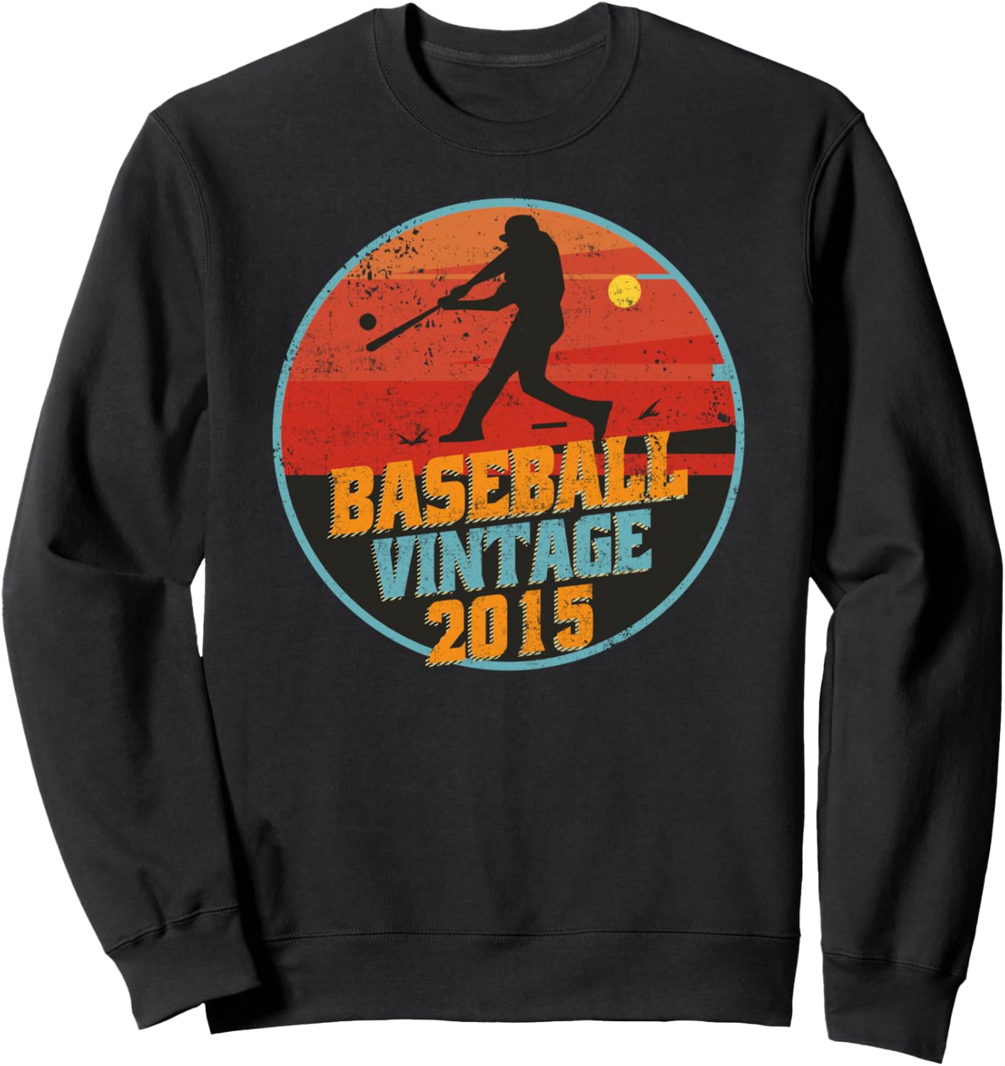 

Винтажная бейсбольная толстовка ко дню рождения 2015 года Click-Here For More Baseball Birthday Shirts, черный