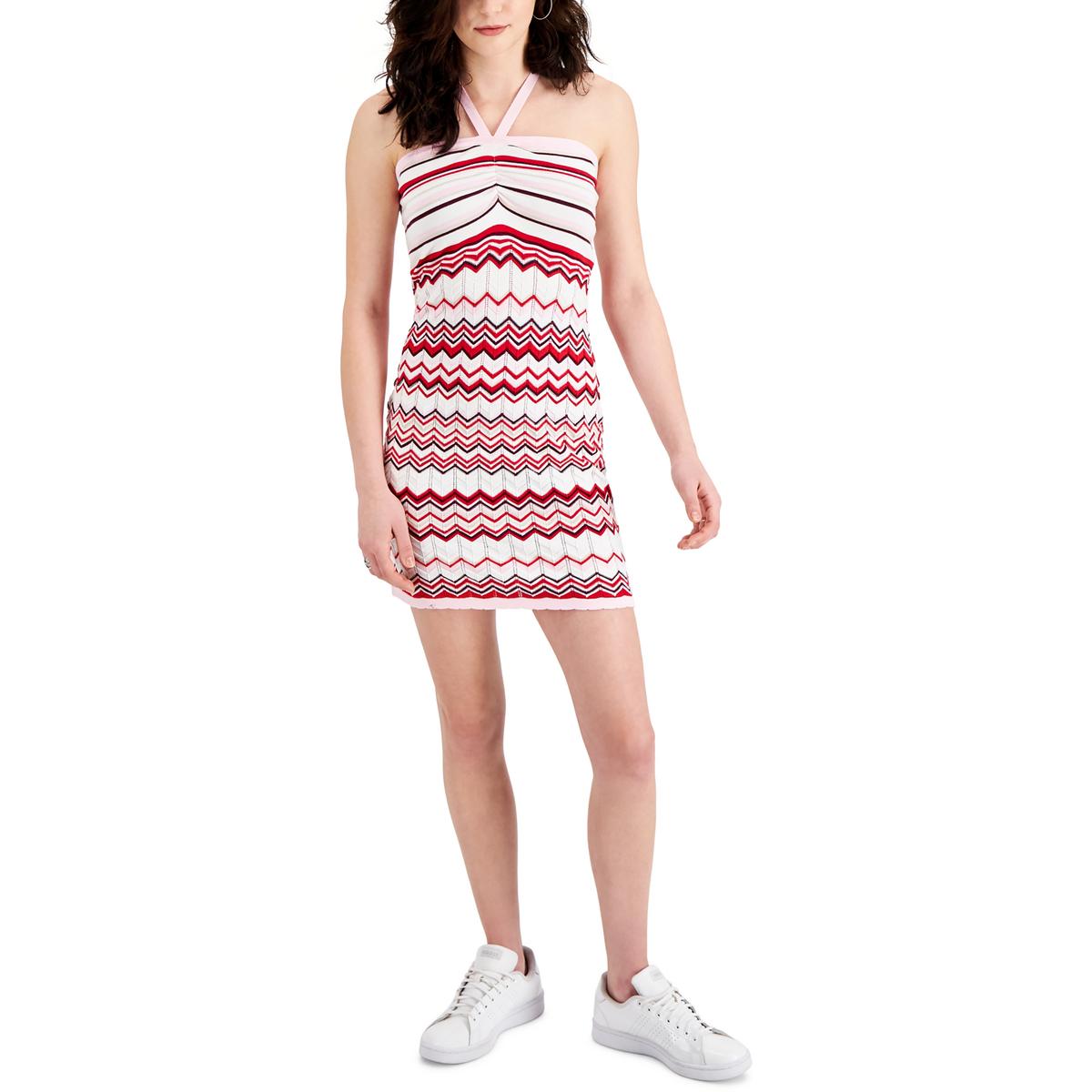 

Платье-свитер Juniors Womens Striped Above Knee Crave Fame, цвет pink combo