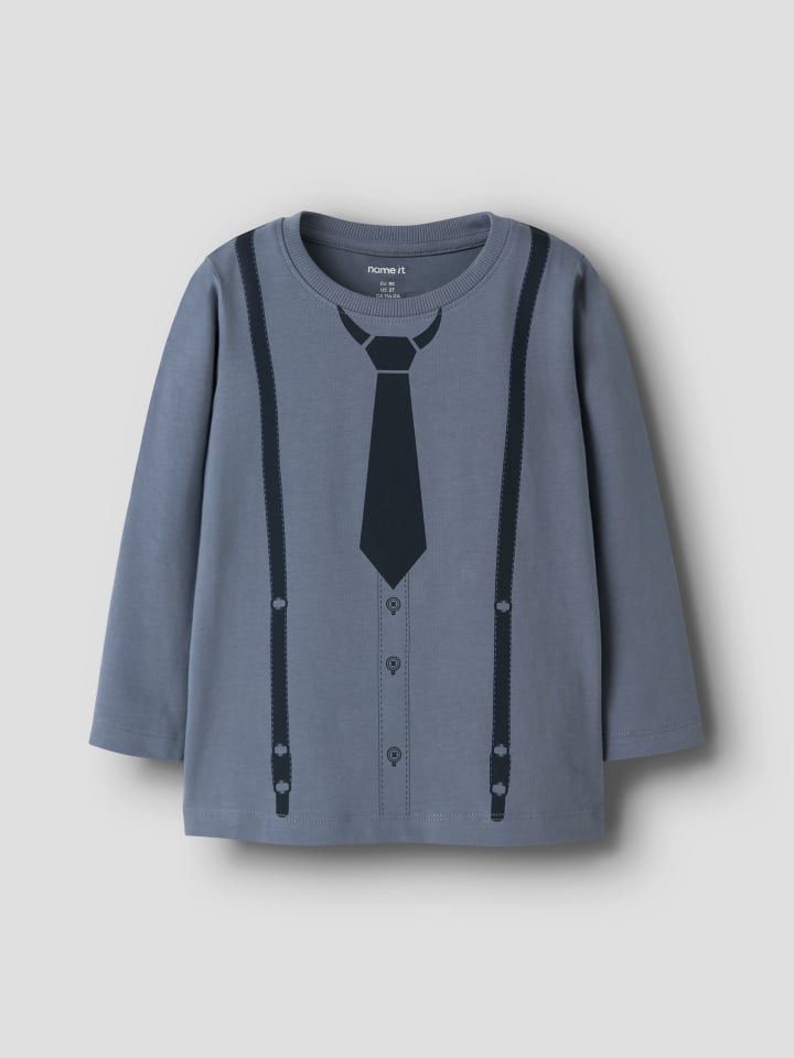 Рубашка с длинными рукавами NMMRYDER LS TOP цвета кремневого камня name it — фото 3