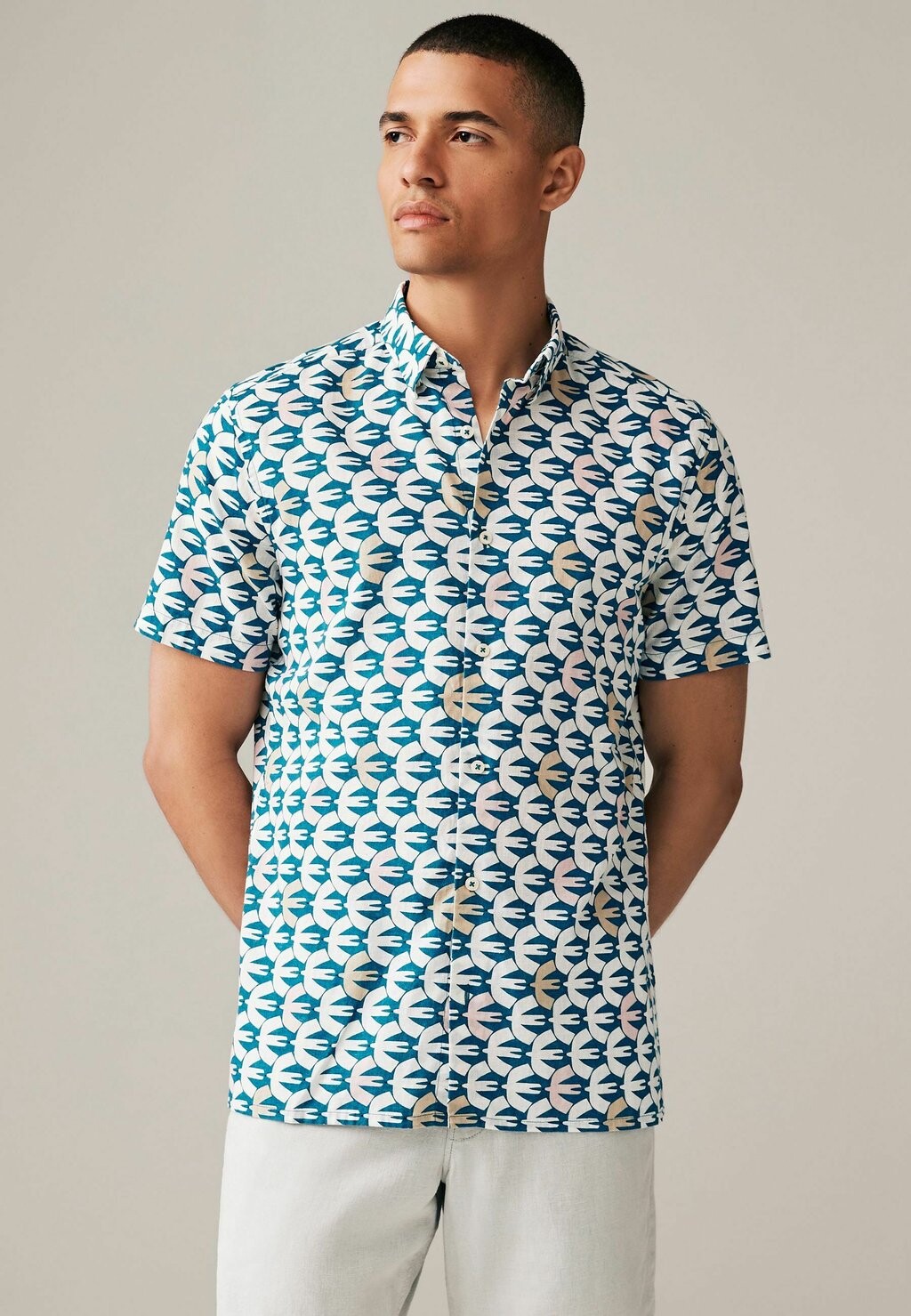 

Рубашка SCION PRINTED SHORT SLEEVE, REGULAR FIT Next, синий