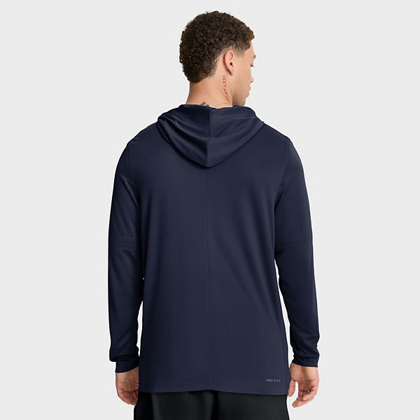 Мужская худи с длинным рукавом dri-fit west virginia mountaineers 2025 sideline в темно-синем цвете Nike — фото 3