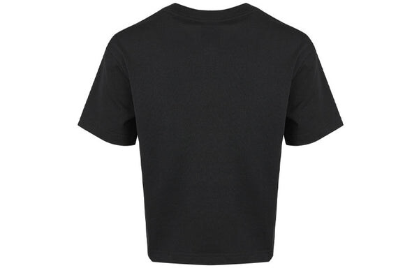 Футболка (WMNS) Nike Sportswear Swoosh Short Printed Round Neck Pullover T-Shirt Black, черный — фото 2