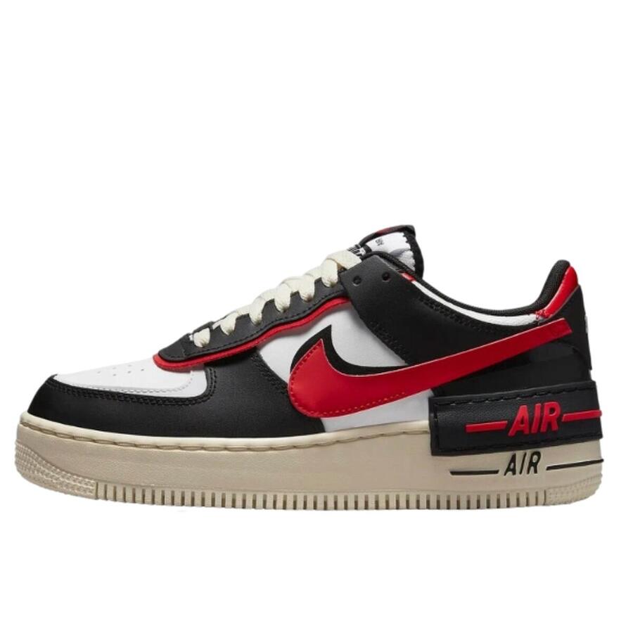 NIKE Кроссовки Air Force 1 Shadow белые чёрные красные