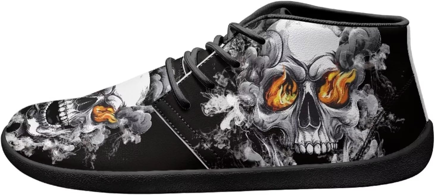 

Мужские кроссовки с черепом на подошве для улицы, босоножки, кожаные кроссовки из ПУ, низкие, для ходьбы, тенниса и спорта Ecaestolph, белый