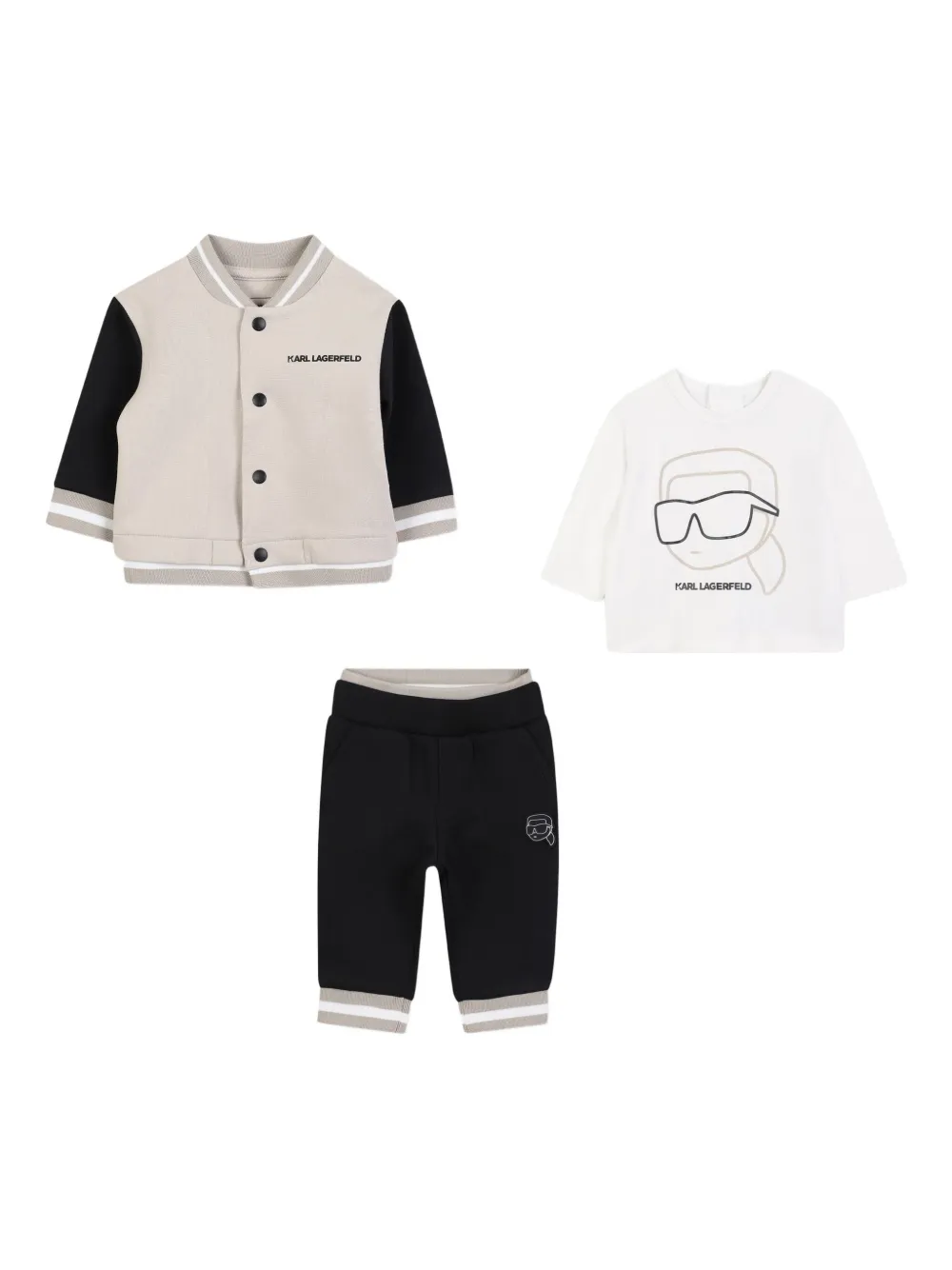 Спортивный костюм в стиле колор-блок KARL LAGERFELD KIDS, черный — фото 3
