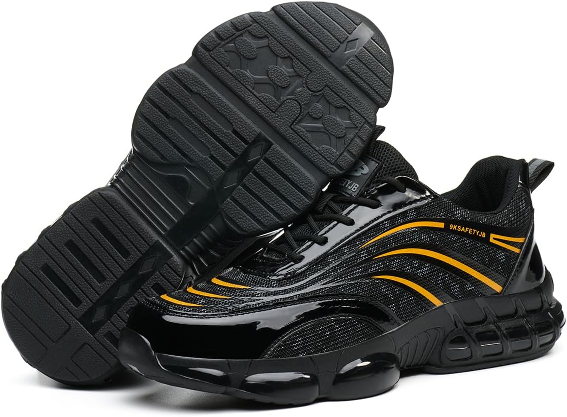 

Стальные ботинки с защитным носком для мужчин и женщин, рабочая безопасность, кроссовки с противоскользящей сеткой, дышащие прогулочные туфли, защитные от ударов и проколов Generic, желтый