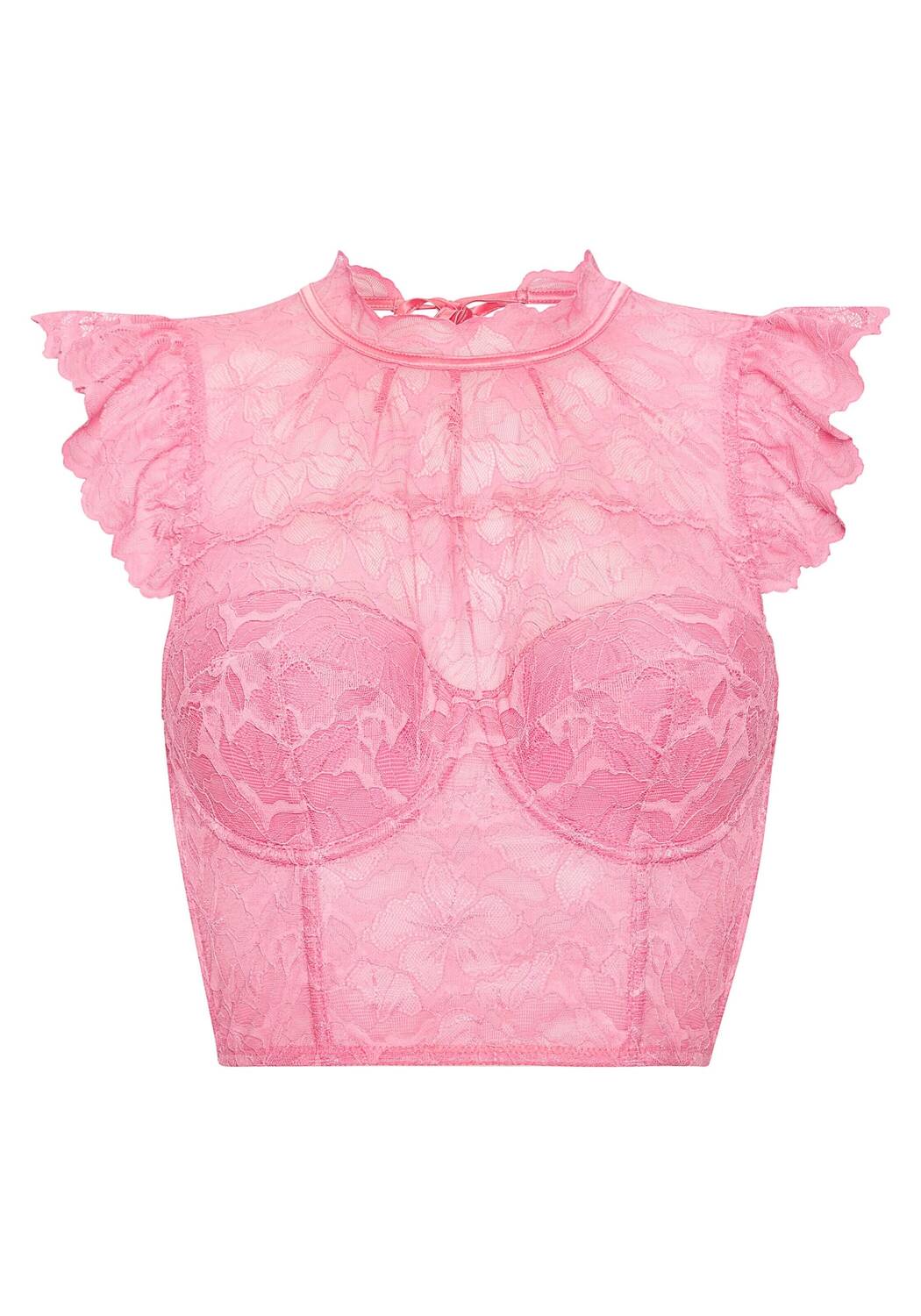 

LASCANA Бюстгальтер с высоким горлом в розовом цвете