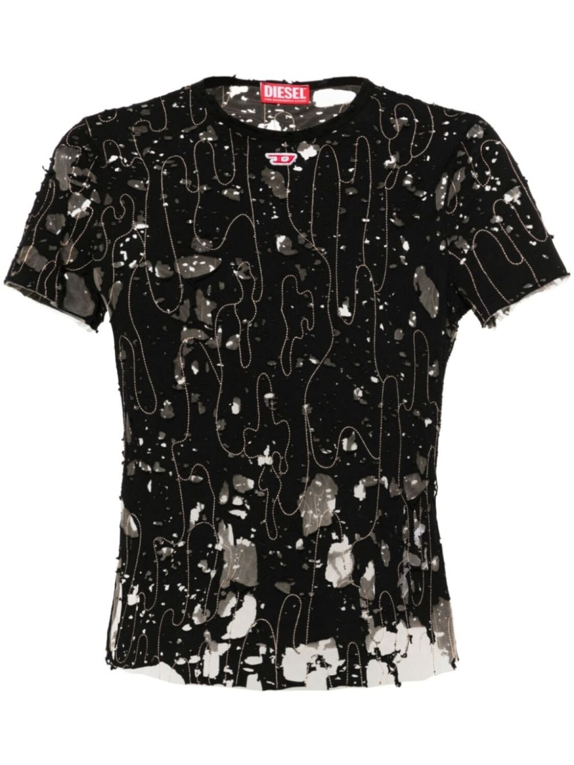 

Diesel футболка T-Uncyna с эффектом потертости, черный